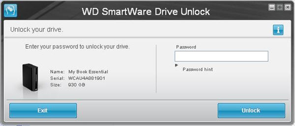 If the password was correct, the drive should be unlocked. Click on Exit.