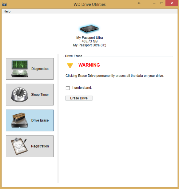 download the new for windows WD Drive Utilities 2.1.0.142