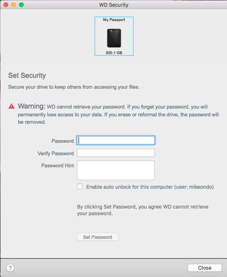 how to unlock wd my passport forgot password