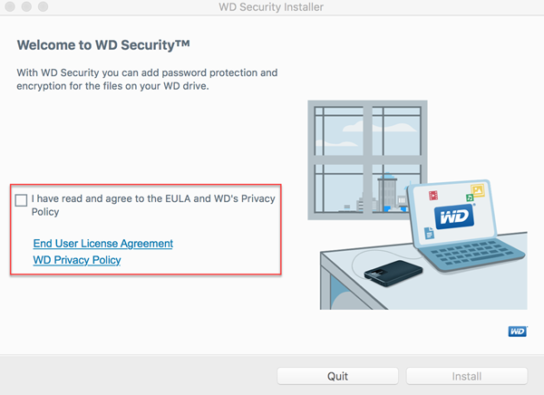 wd security installation won