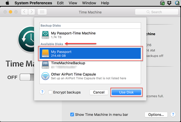 time machine backup to usb flash drive