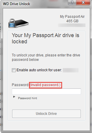 how to unlock wd my passport ultra forgot password