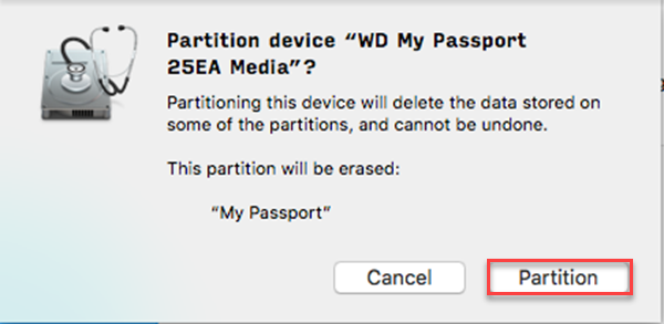 how to delete a partition on wd my passport for mac