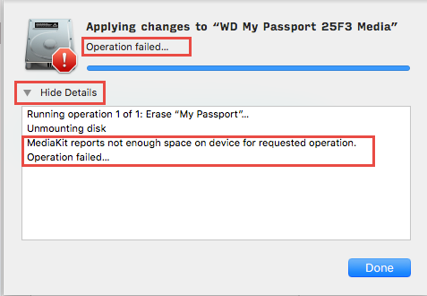 format my passport ultra for mac not enough space