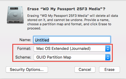 best format scheme for mac os extended