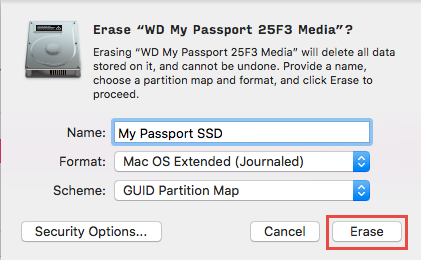 how to partition wd my passport 25re1 media for mac