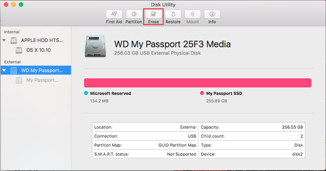 wd format my passport for mac