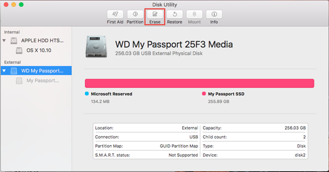 reset wd my passport for mac