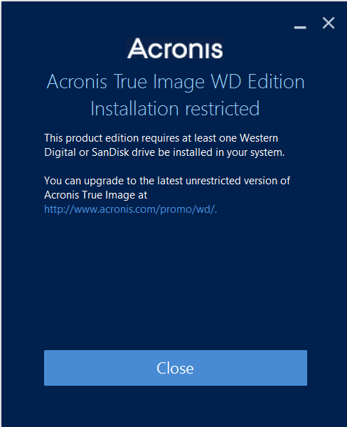 acronis true image wd edition does not detect my cloud