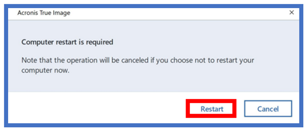 acronis true image is terminating the current operation please wait