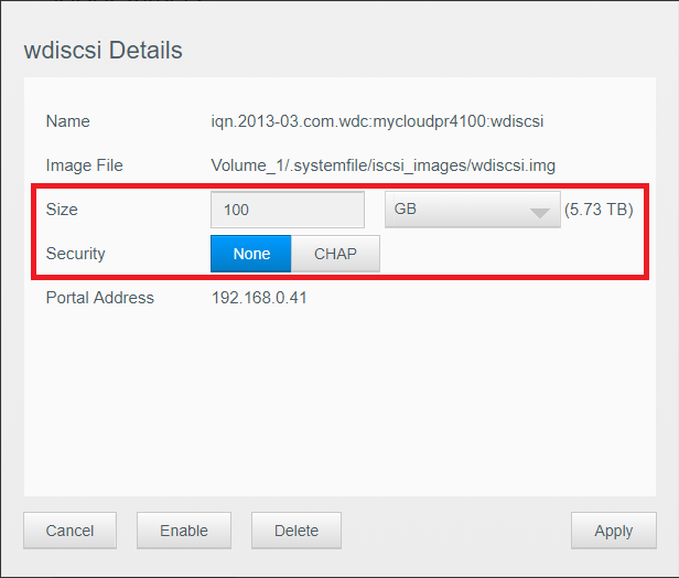 My Cloud Creating and Mounting an iSCSI Target