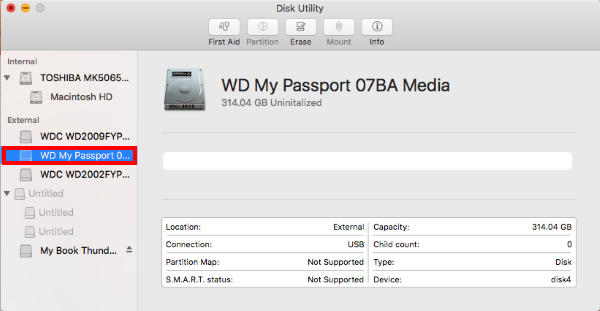 format wd passport external drive for mac