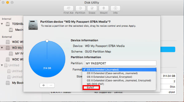 formatting wd passport for mac