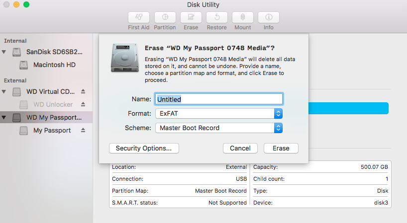 Wd my passport for mac not showing up