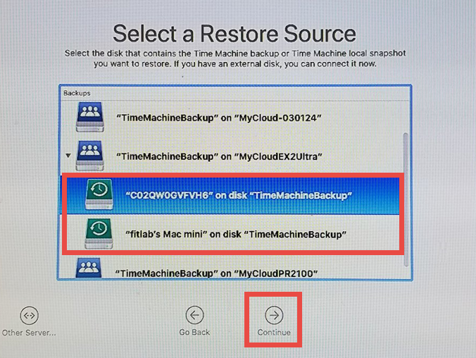 macOS Time MachineBackups im macOSWiederherstellungsmodus