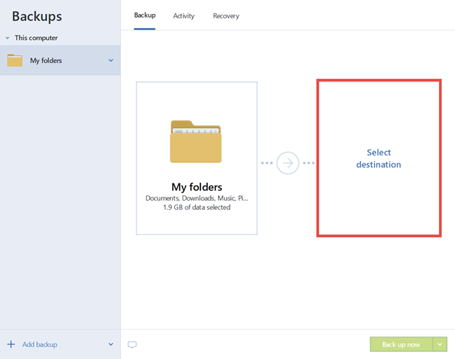 acronis true image nas connections