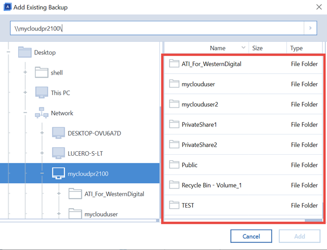 acronis true image nas connections