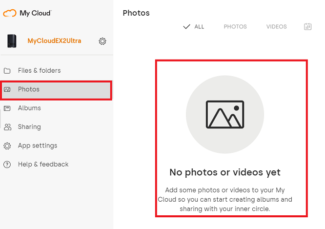 My Cloud OS 5: o conteúdo ainda está disponível ou não pode ser excluído na  guia Foto e vídeo