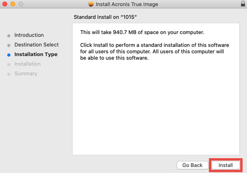 installation acronis true image