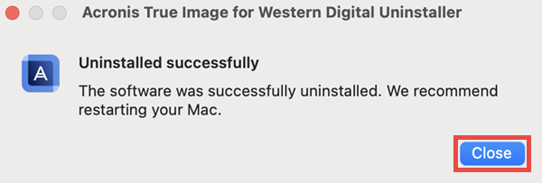 acronis true image for western digital uninstall