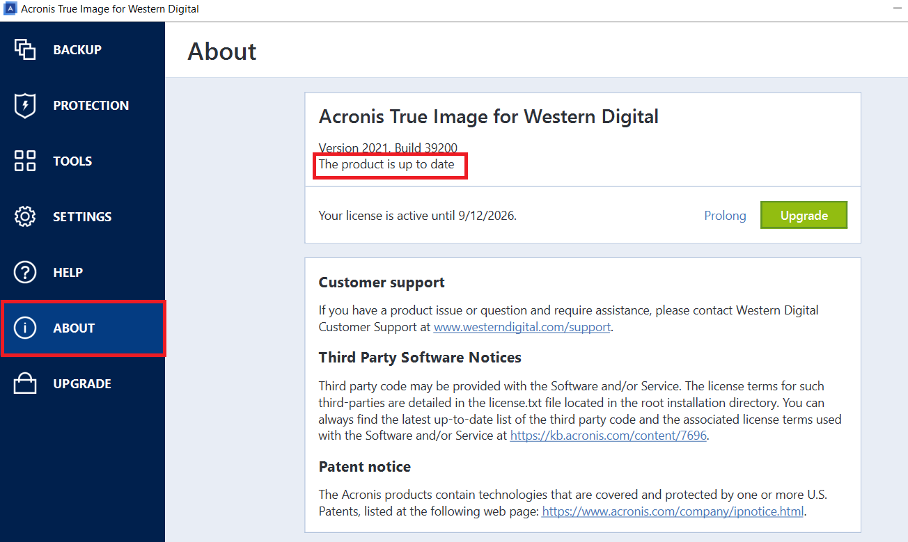 Acronis True Image для Western Digital: требуется активация продукта