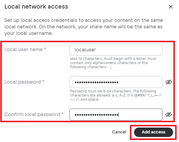 my cloud home local access