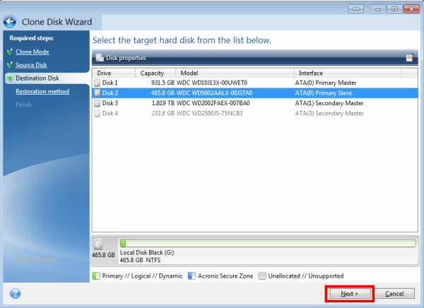 western digital acronis true image cloned drive wont boot