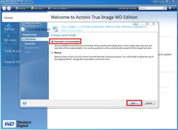 acronis true image wd elements drive