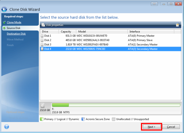 acronis true image wd edition wont recognise hdd