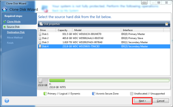 windows 7 partition covered by acronis true image clone