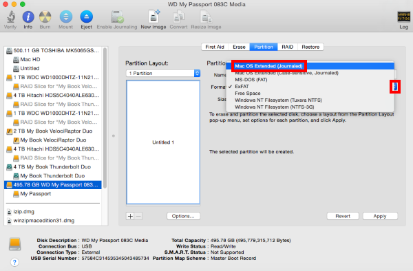 how to format wd elements for mac el capitan