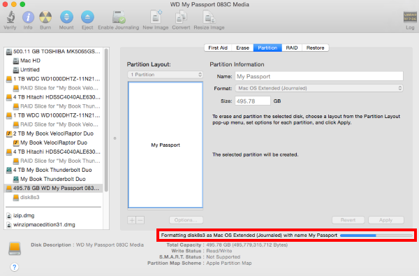 initialize wd my passport for mac