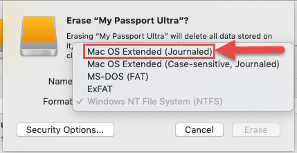 cannot format wd external hard drive mac
