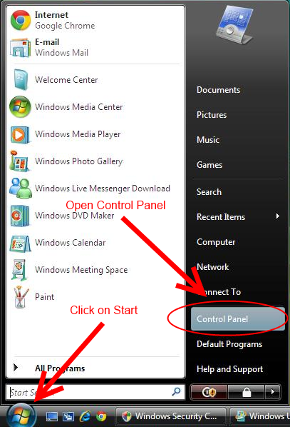 Configuracion Programas Inicio Windows Vista