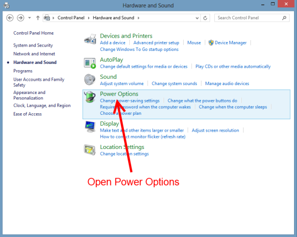 Computer Power Settings Vista