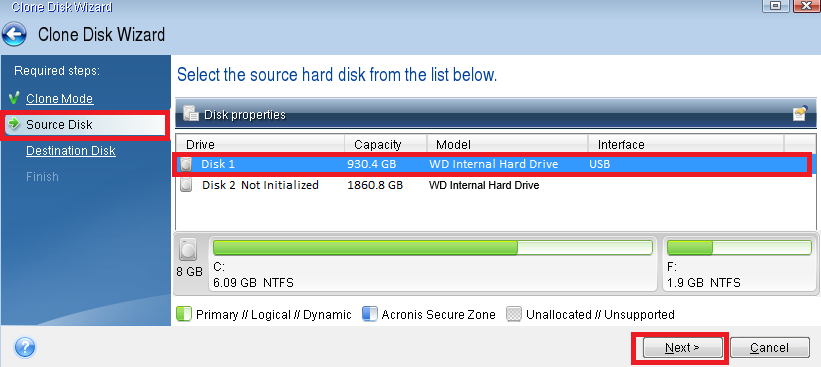 Acronis true shops image clone to ssd