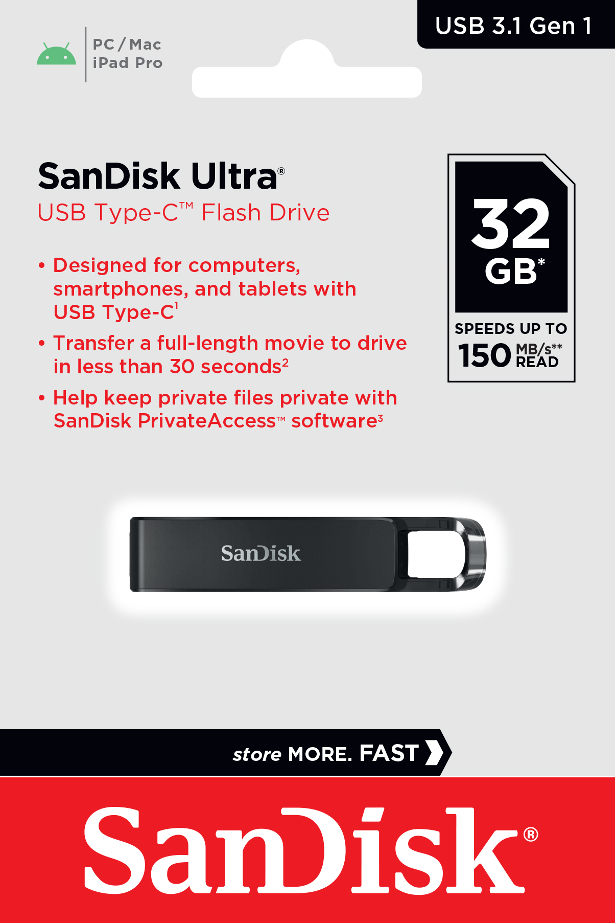 Sandisk Ultra Typ C 128 Go - clé USB - TRM