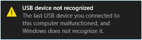 the usb not recognized