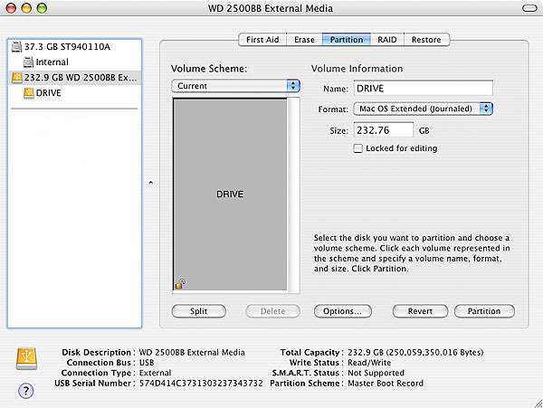 mac os partition external hard drive