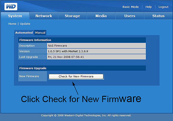 Check for New Firmware