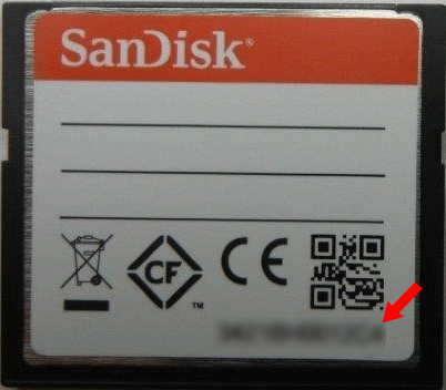 シリアル番号/製品コード/製造番号の記載場所 | SanDisk