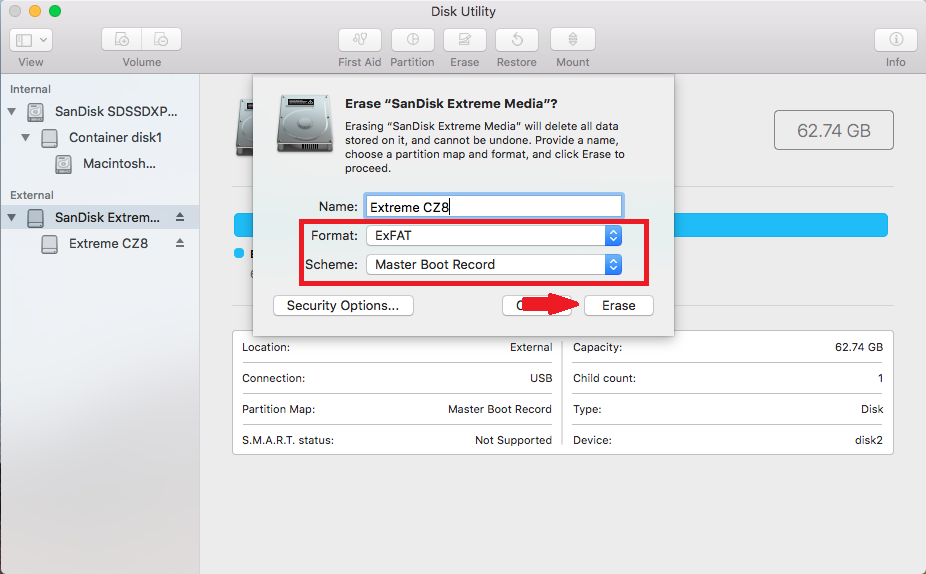 Formater une carte SD en système de fichiers FAT32 sur Mac