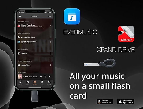 iXpand Drive: Evermusic Playback on iOS