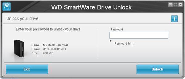 wd drive unlock
