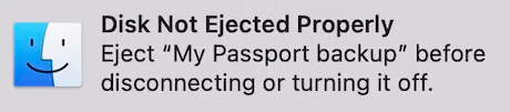 Disk not ejecting properly error message